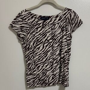 Off the Shoulder Zebra Print Top